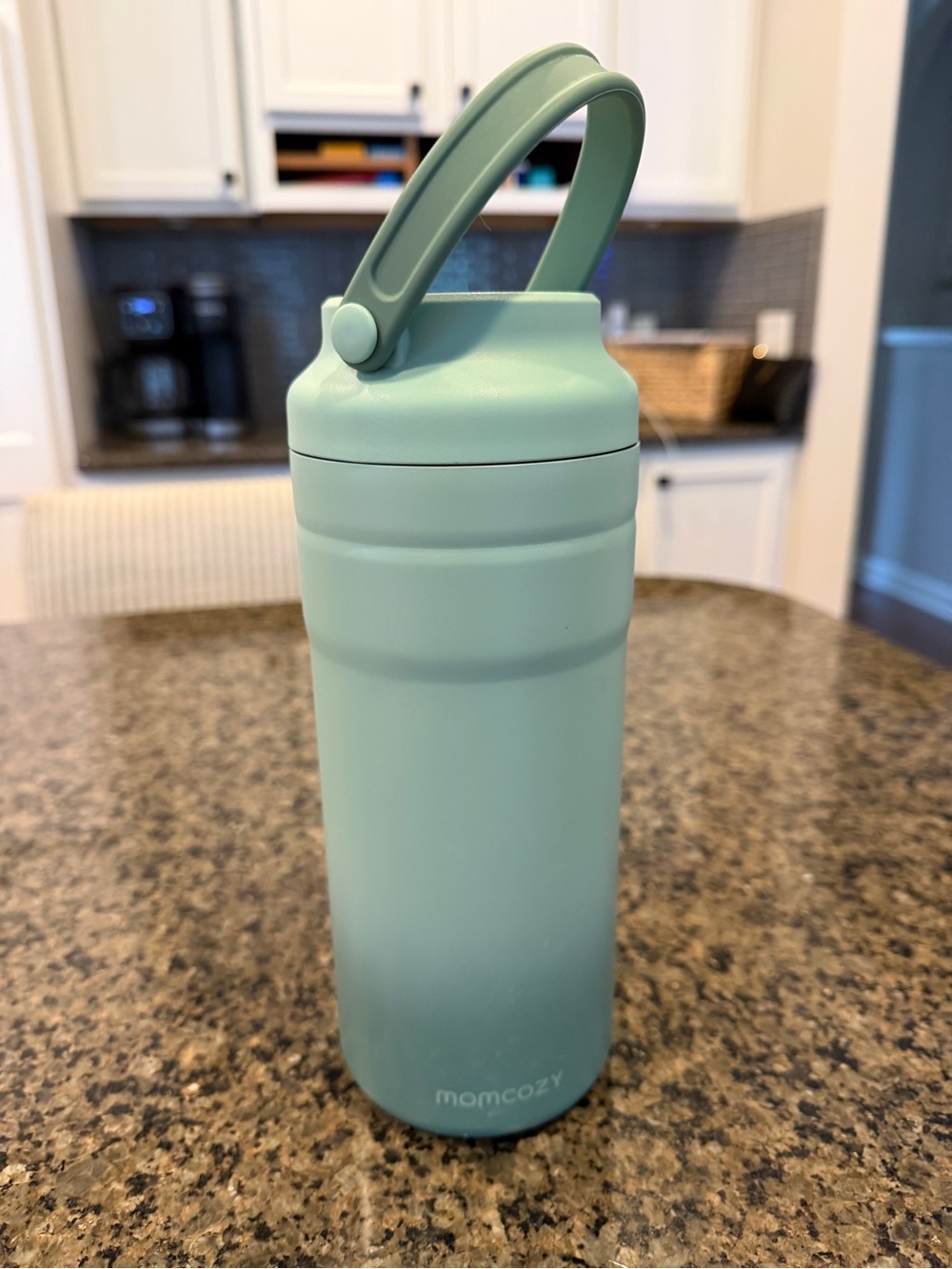 Momcozy Kids Mint Green Insulated Bottle with Carry Loop